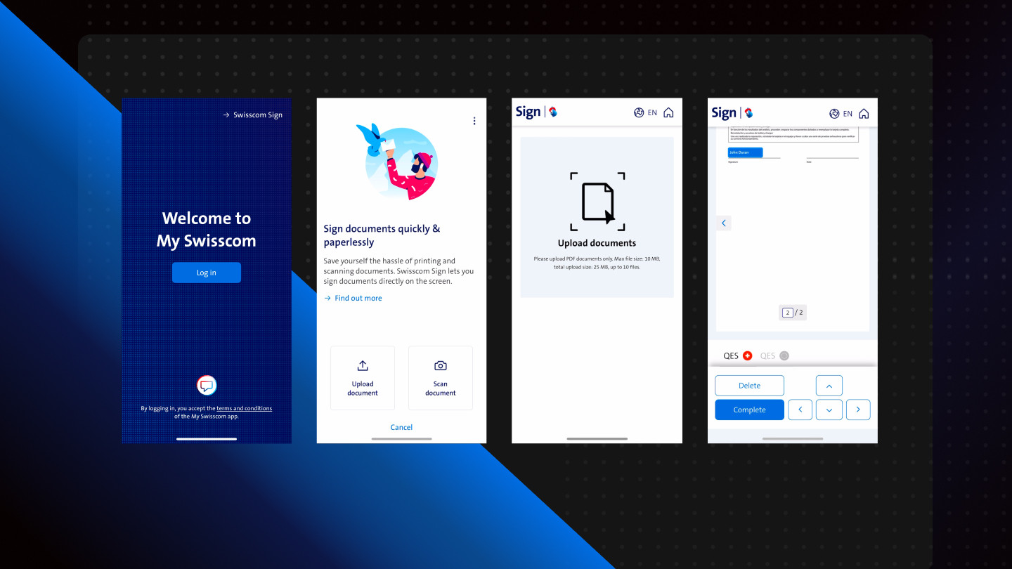 Improving the mobile and desktop user experience for swisscom sign